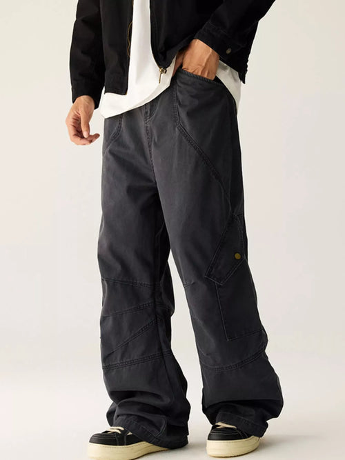 Slate Wide-Leg Cargo Pant